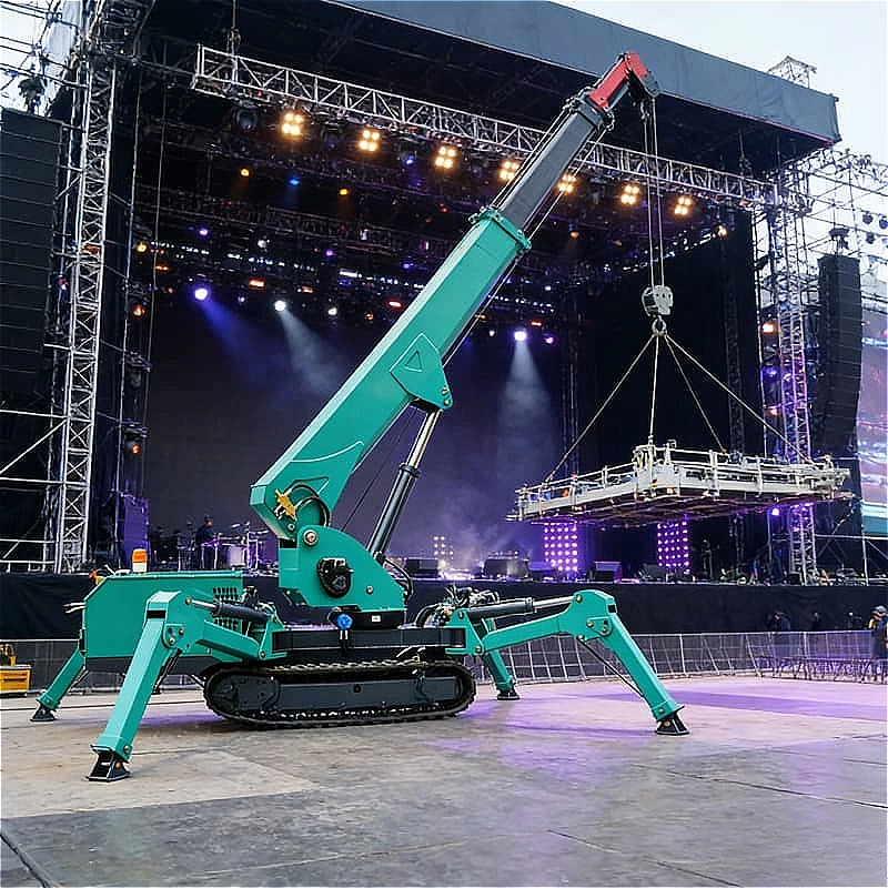 Spider Crane Hydraulic Telescopic Boom With Wireless Remote For Glass Curtain Wall Installation High Rise Building Customized