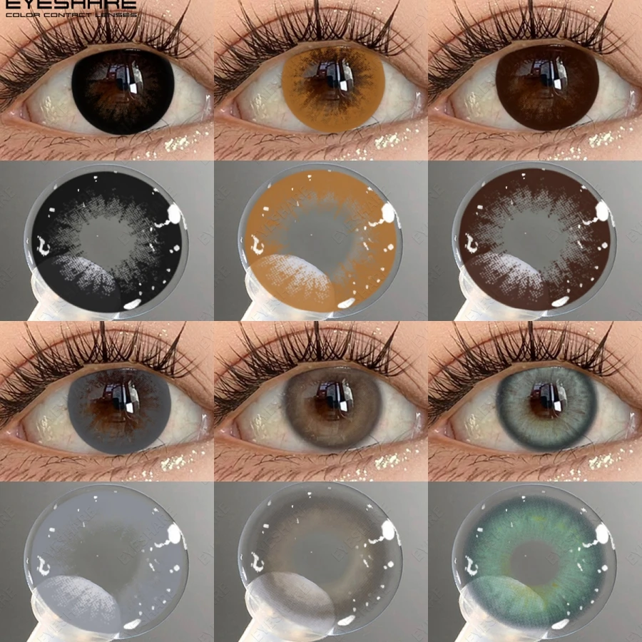 EYESHARE Modische Farbige Kontaktlinsen 1 Paar Schwarz Große Augen Softlinsen Farbige Kontaktlinsen Augen-Make-up Schöne Pupillen