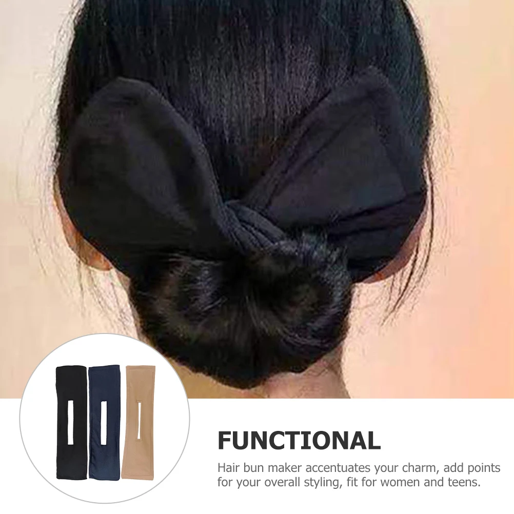 

3 шт., повязка для волос, булочка, аксессуары для пончиков, детские инструменты для девочек, эластичная прочная фиксация, тонкие, густые волосы, вьющиеся, прямые, на каждый день