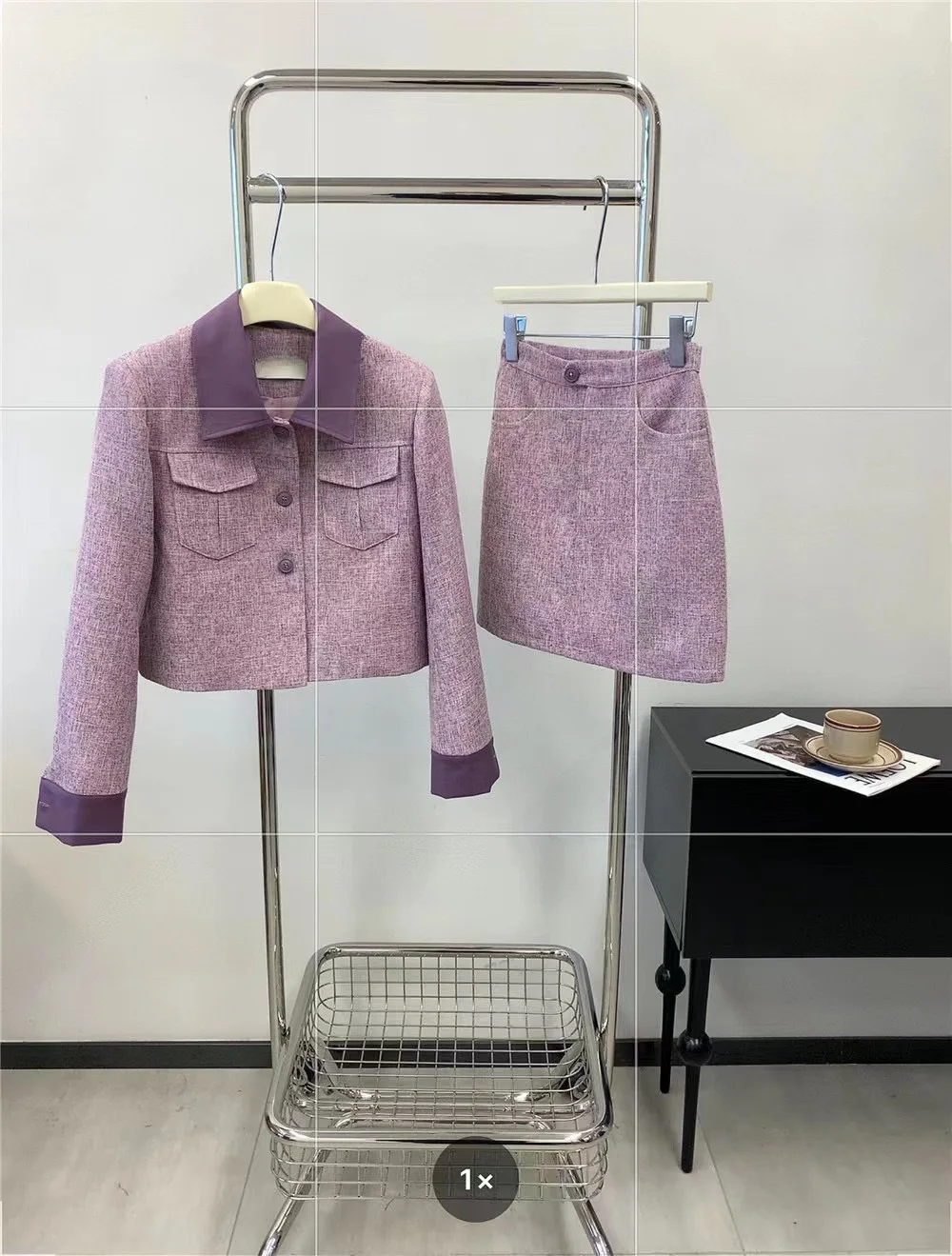 

Chic Skirt Set for Women, 2023 Spring New Arrival, Age-Reducing Short Coat with Slim-Fit Skirt, Office Lady Girl Two-Piece Set