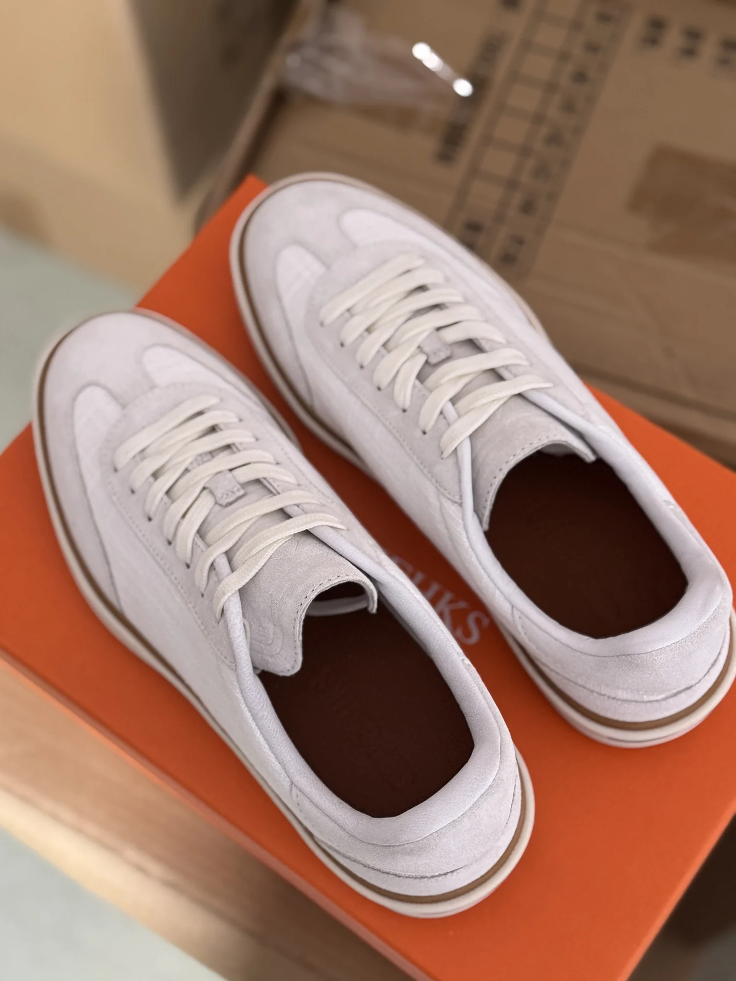 Men White Linen GAT Sneakers Genuine Leather Breathable Casual Old Money Comfortable Versatile Sheepskin Lining Leather Insole