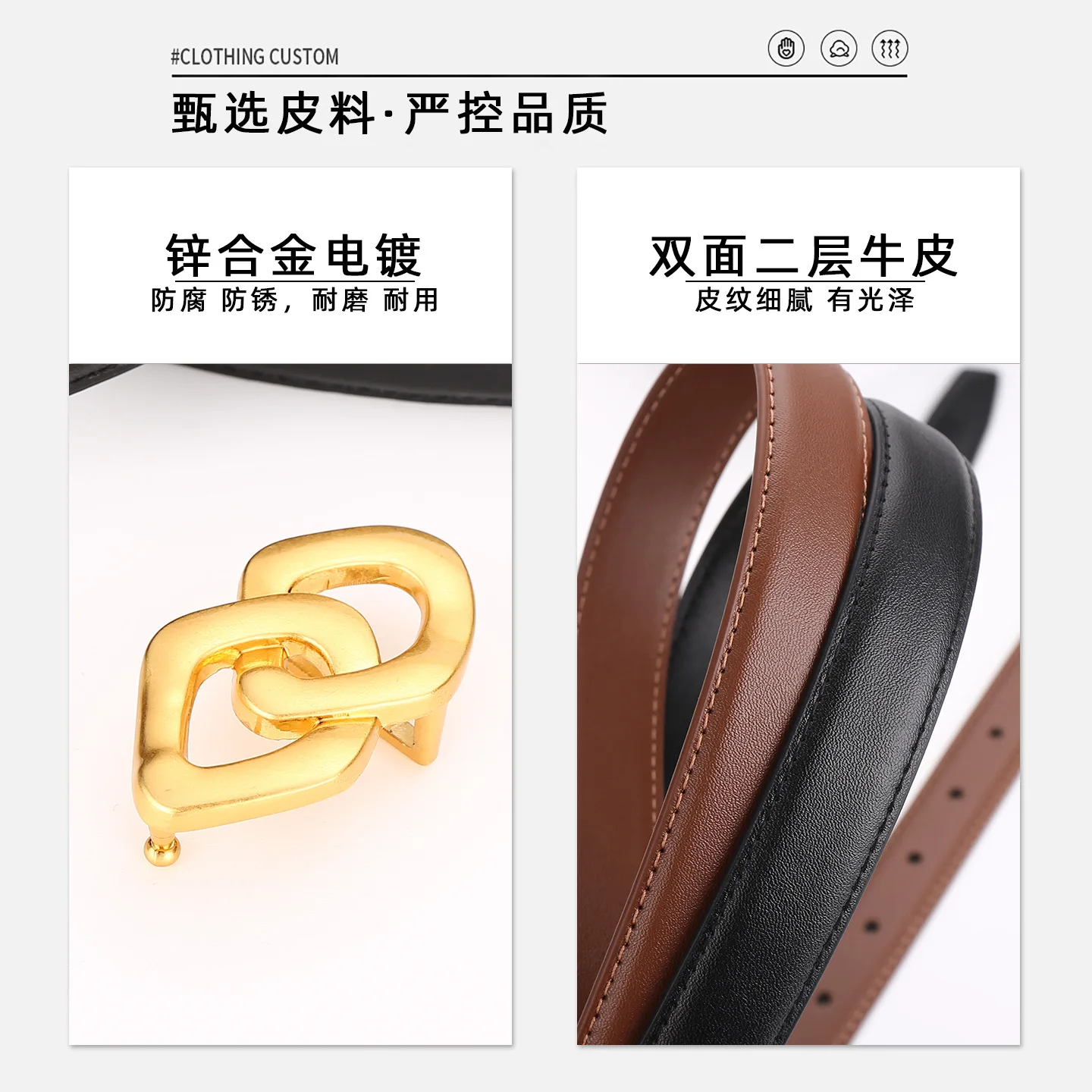 New Genuine Leather Retro Oval Buckle Versatile Women Decorative Belt Exude Sense Sophistication Ladies Fashion Dress Suit Jeans