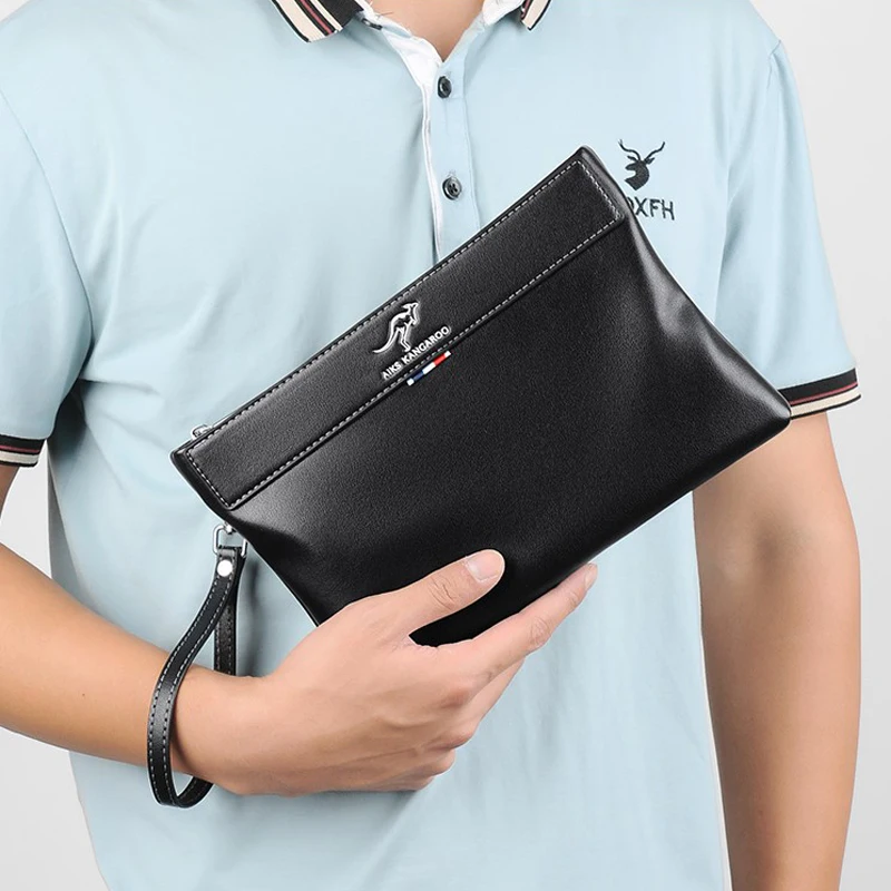 Luxury Brand Business Men Wallet Leather Man Clutch Bag Coins Pocket Purse Casual Envelope Long Wallets Male Handy Bag For IPAD