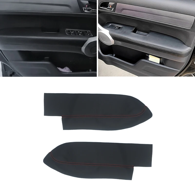 2 stücke Schwarz Leder Front Tür Armlehne Abdeckung Für Honda CRV 2007 2008 2009 2010 2011 Auto Tür Armlehne Panel haut Abdeckung Trim
