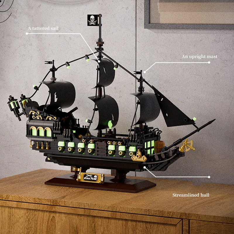 ﻿ 1576 pçs navio pirata blocos de construção conjuntos presente navios modular barco pirata tijolo montagem modelo kit criativo diy brinquedo adultos presente