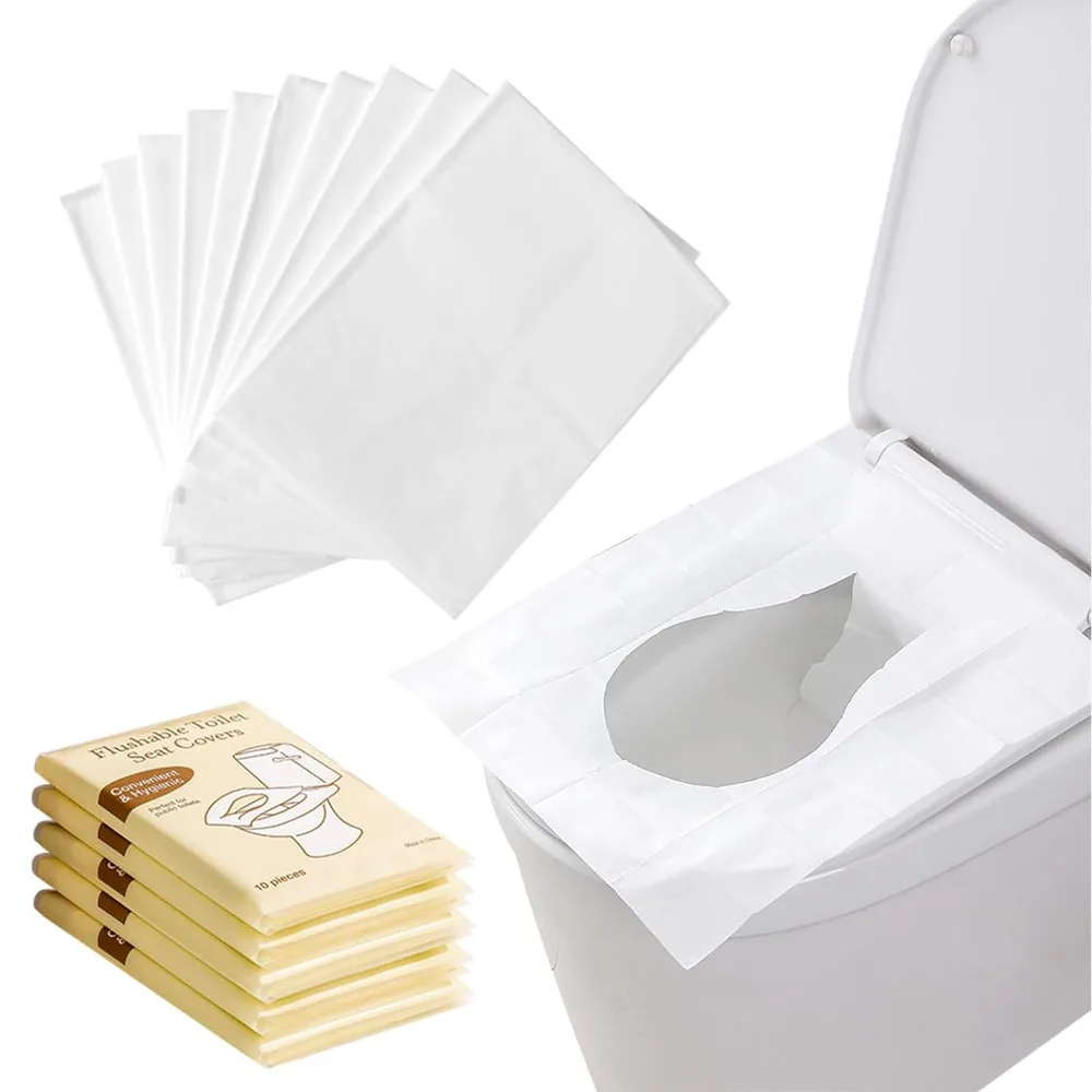 Biodegradable Disposable Toilet Seat Cover Disposable Toilet Seat Cover Portable Travel Camping Hotel Bathroom Toilet Mat Pads