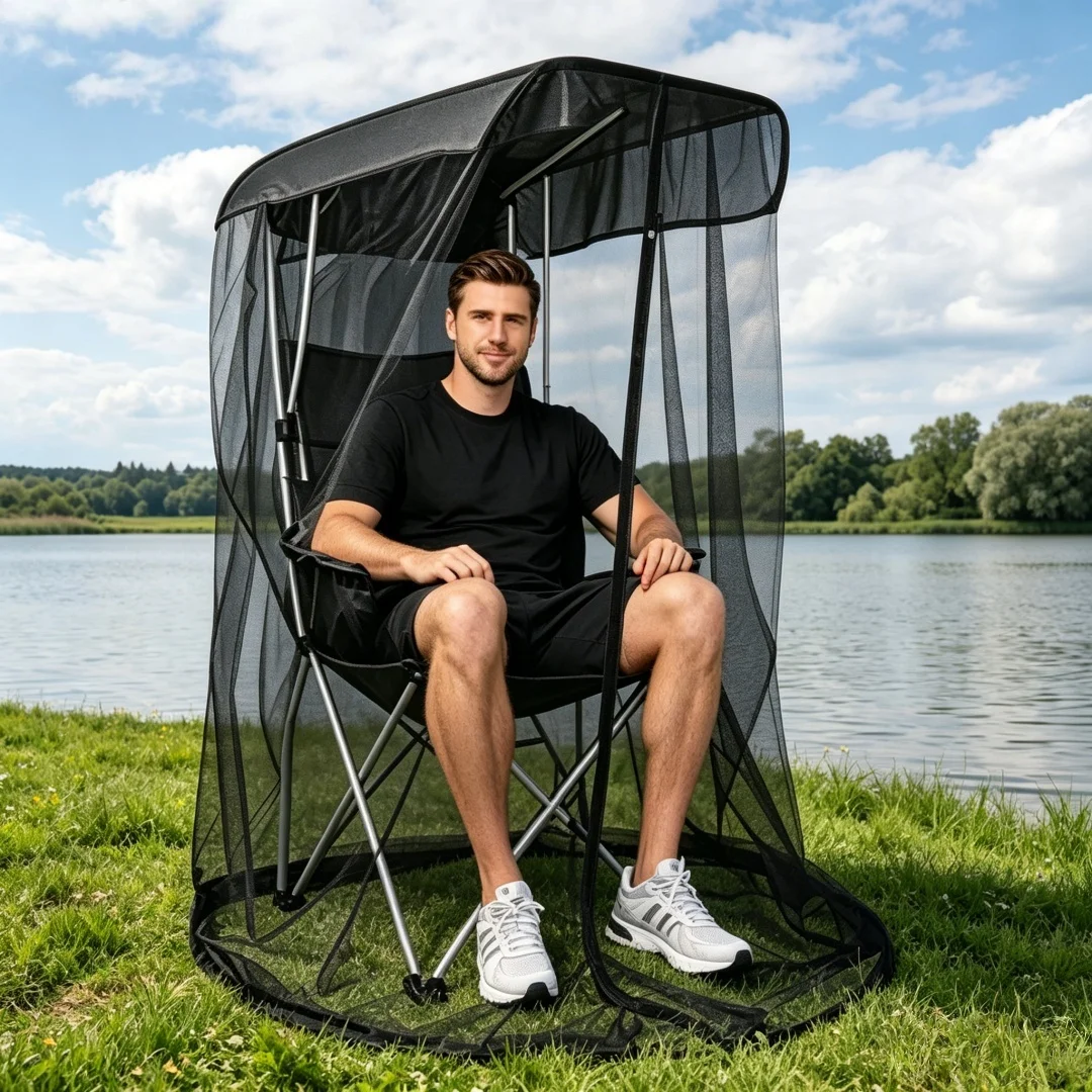 Sunshade Chair Breathable Fine Mesh Insect Barrier Camping Chair Fine Mesh Mosquito Proof Tent Foldable Insect Proof Mesh