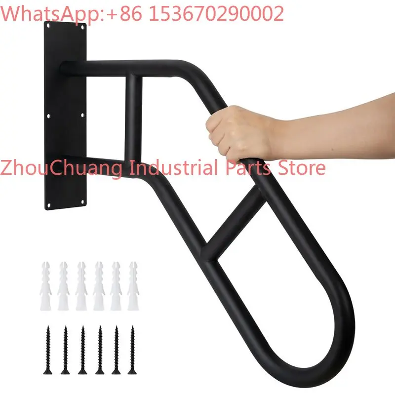 For Outdoor Steps& Elderly Hand Rail, U-Shaped Wall-Mounted Stair Railing, For Porch, Deck, Garage& Garden Grab Bar