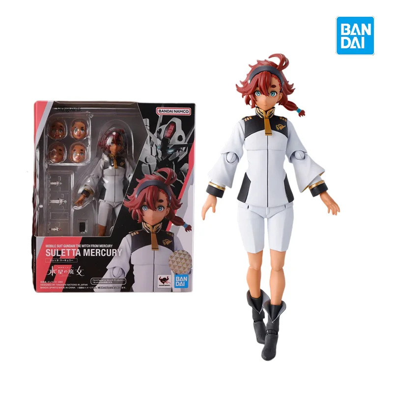 

In Stock Bandai S.H.Figuarts SHF the Witch from Mercury Suletta Mercury Model Kit Anime Action Fighter Finished Model for kids