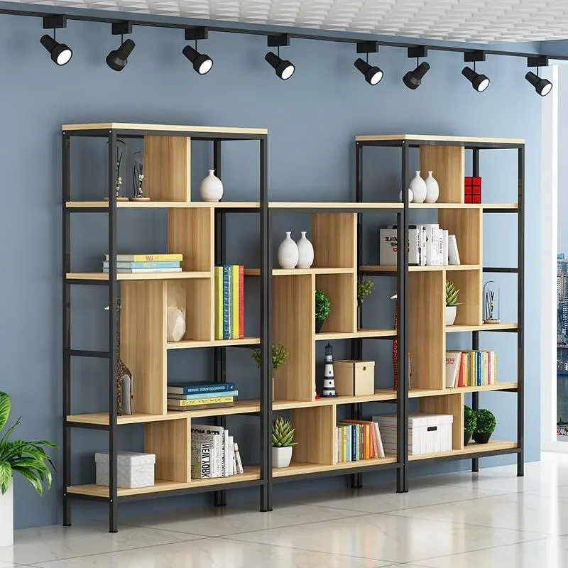 Bookshelf floor-to-ceiling living room office wrought iron shelf partition screen porch multi-layer