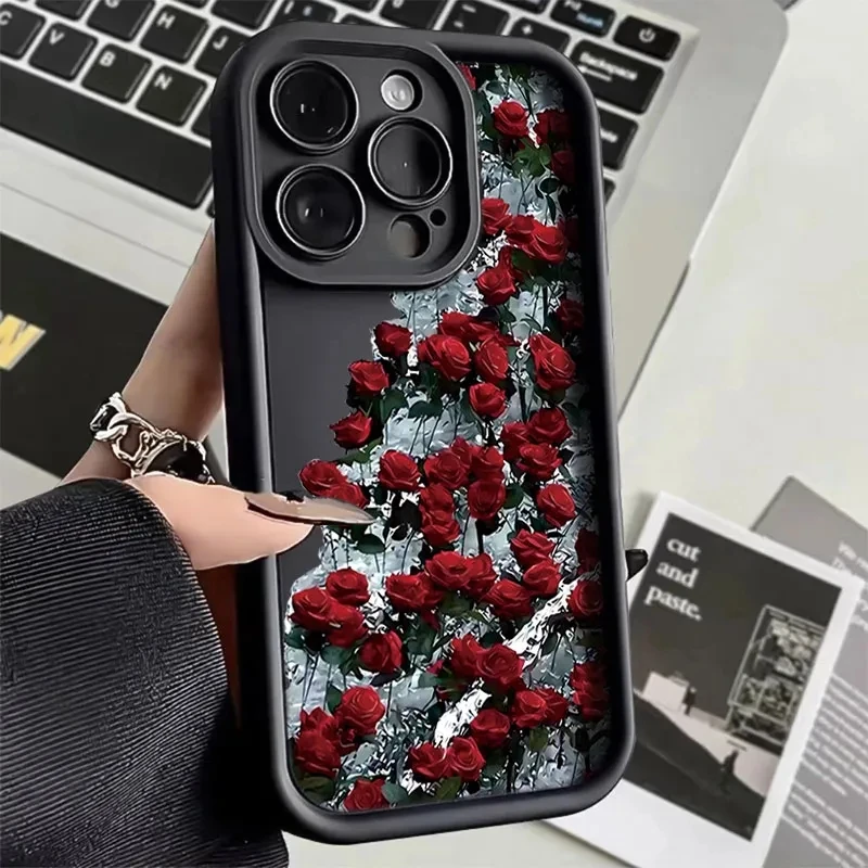 

Flower Pink Rose Soft Cover Case for Xiaomi Redmi Note 13 4G 12S 11S 10S 10 Pro 12C 13C 11 13 12 Pro Plus 5G Silicone Cases