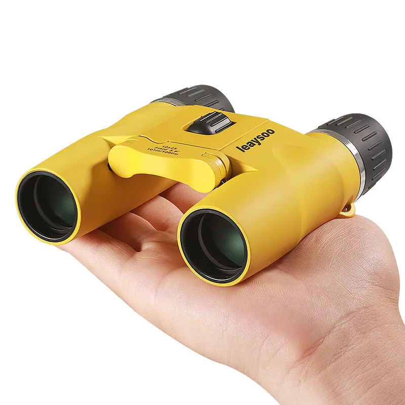 leaysoo 10X25 portable Silver binoculars HD outdoor mountaineering tour concert match mini telescope