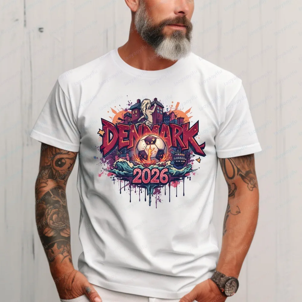 Denmark Football Cup 2026 Soccer Team Tshirt Denmark Soccer Fan 2026 T-Shirt Football Game Day Apparel Tee National Pride Gift