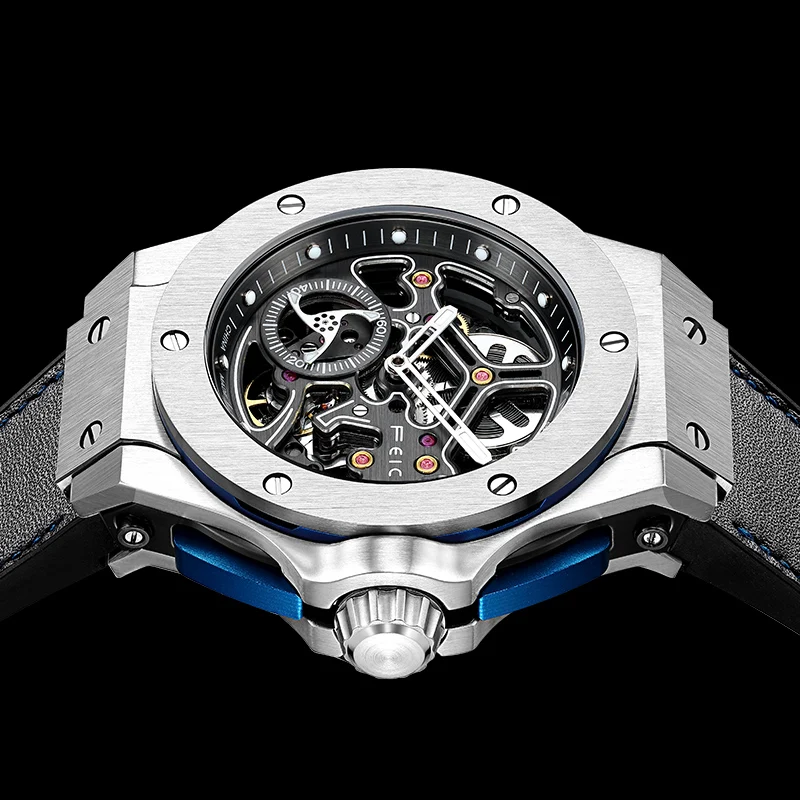 FEICE Automatic Mechanical Luxury Watch Quicksilver Magic Double-sided Hollow Fashion Brand Waterproof Watch for Men FEICE FM701