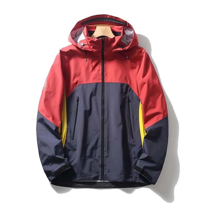 

High-End Outdoor Men's Hooded Jaet Hard ell Waterproof Autumn Coat Youth Faion Urban Sle Long Sve Zipper Closure