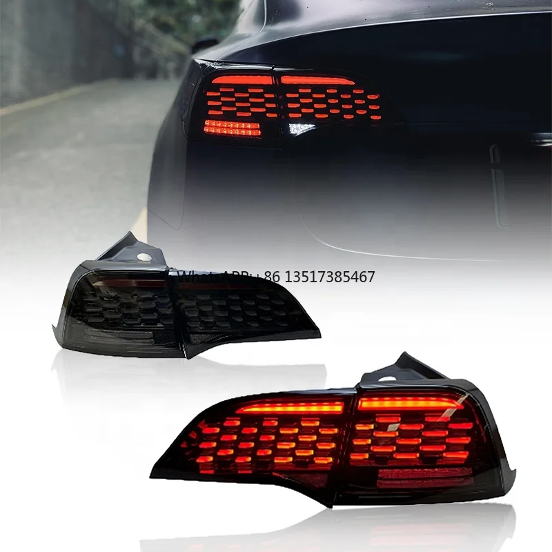 

LLevo новейший автомобильный светодиодный задний фонарь с указателем поворота, задний стоп-сигнал заднего хода для Tesla Model 3 Model Y