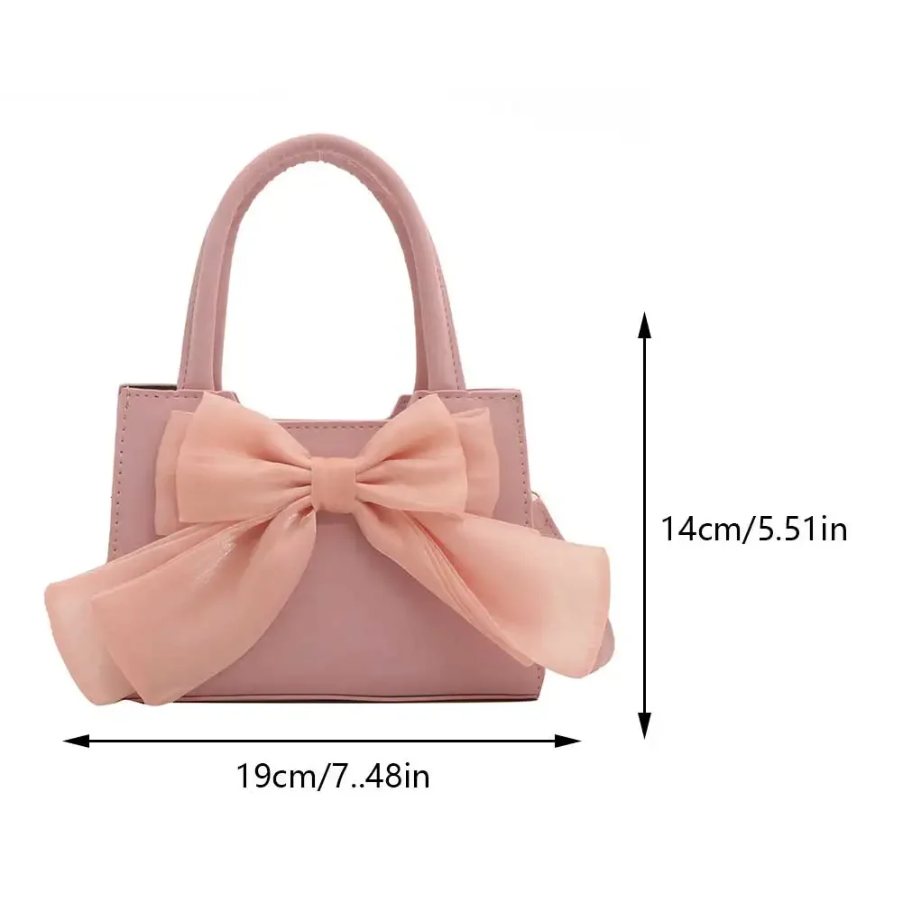 Fashion Bow Handbags Purses for Women Luxury Design Small Tote PU Leather Top Handle Clutch Shoulder Crossbody Bags for Women