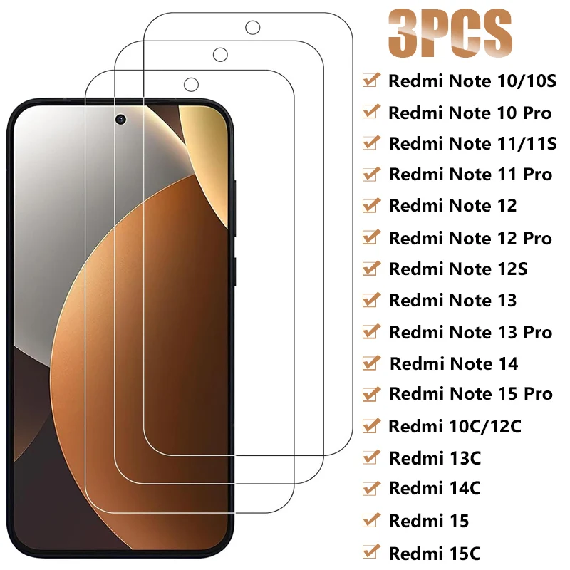 3PCS Tempered Glass…