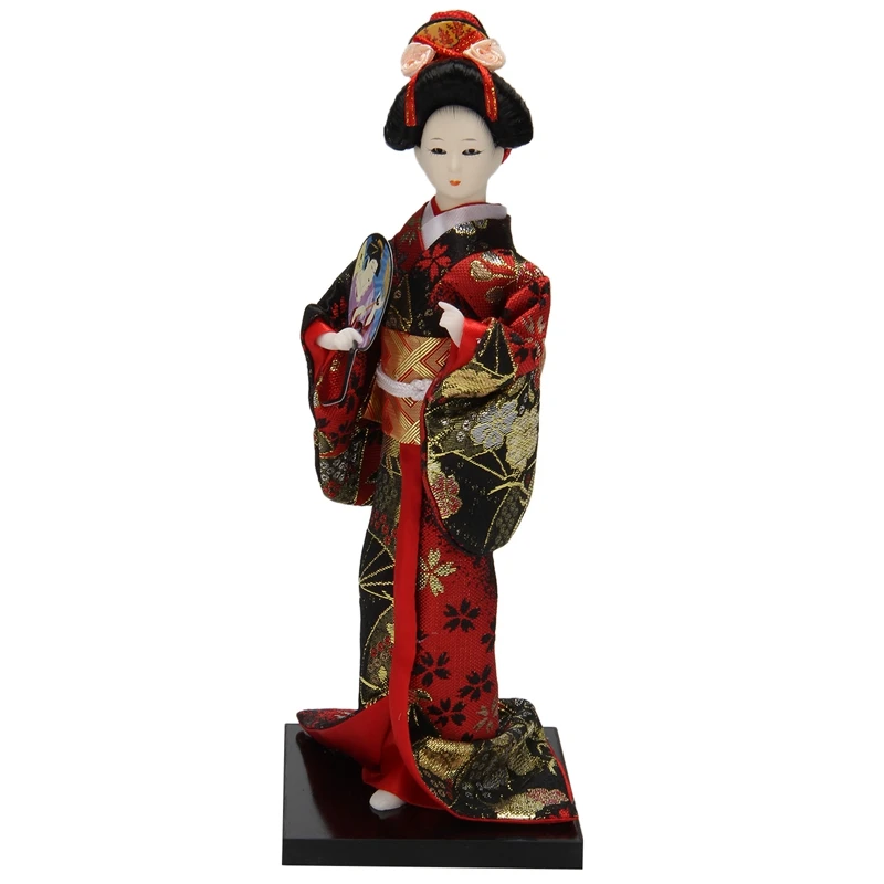 

Japanese Folk Geisha Dolls Kimono Dolls Handmade Silk Folk Crafts Statue Decor Hobbies Display Ornaments Collection