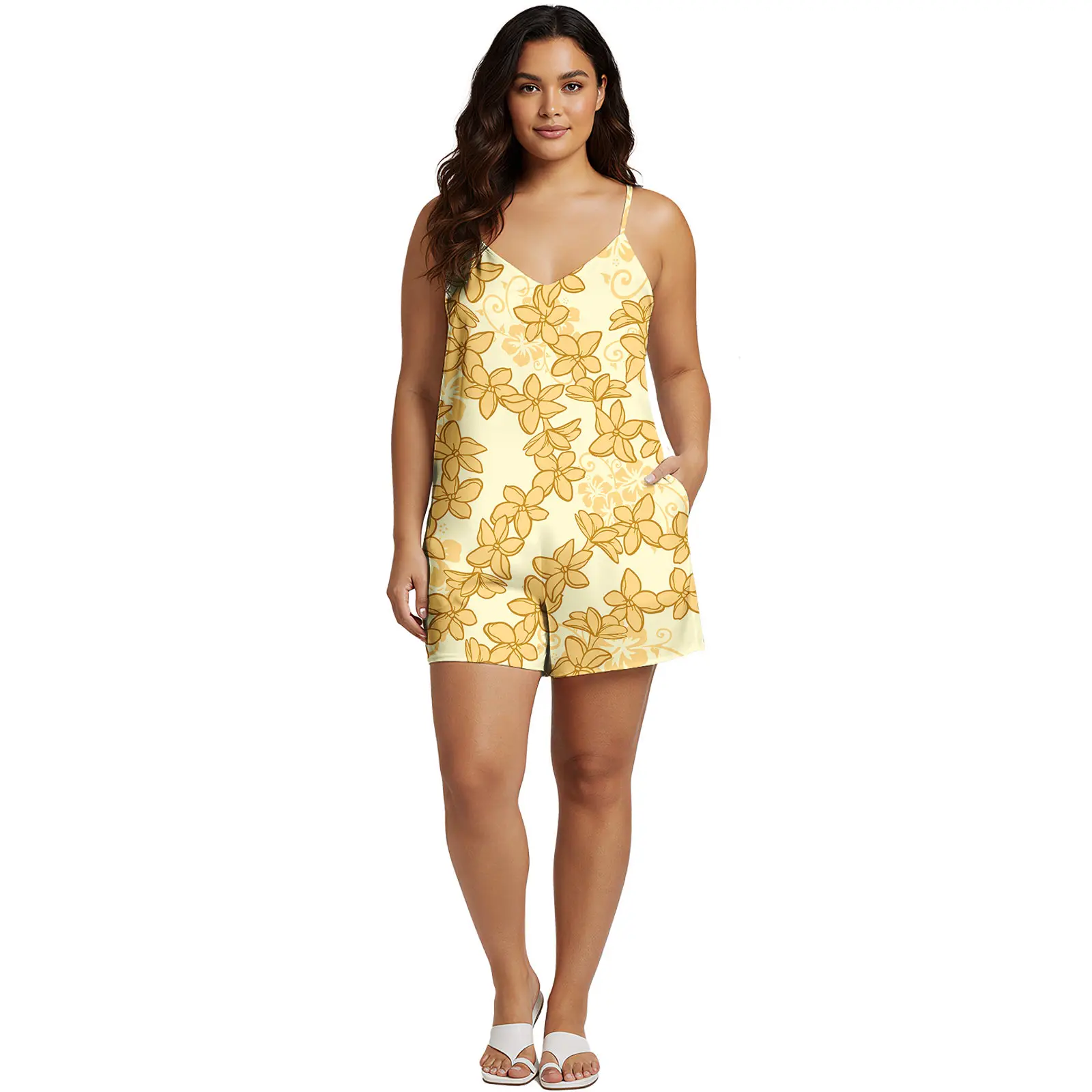 

Hawaii Mokihana Lei Craft Design Ladies Playsuits Custom Logo Samoan Women Casual Life Jumpsuits Beach Style Polynesian Romper