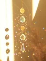 1pc Crystal Sun Catcher Pendant, Rainbow maker, suitable for patio, garden, window, home, party wedding decoration
