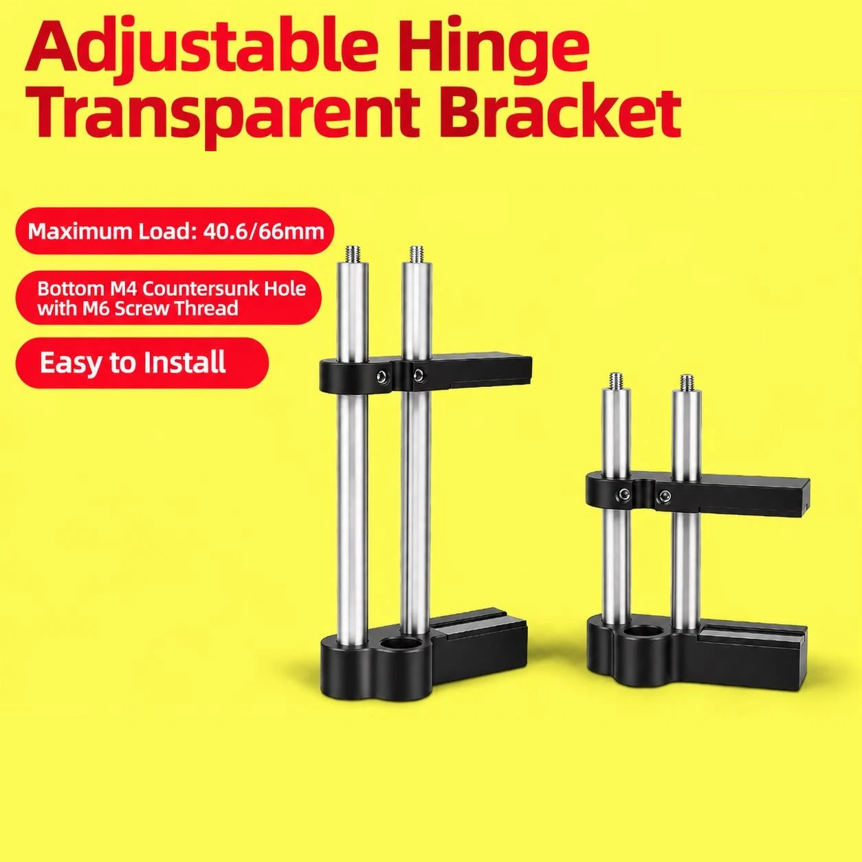Adjustable Cylindrical Lens Mount Holder for 40.6/66mm Rectangular Filter Square Grating Clamp Optical Adjustment Frame