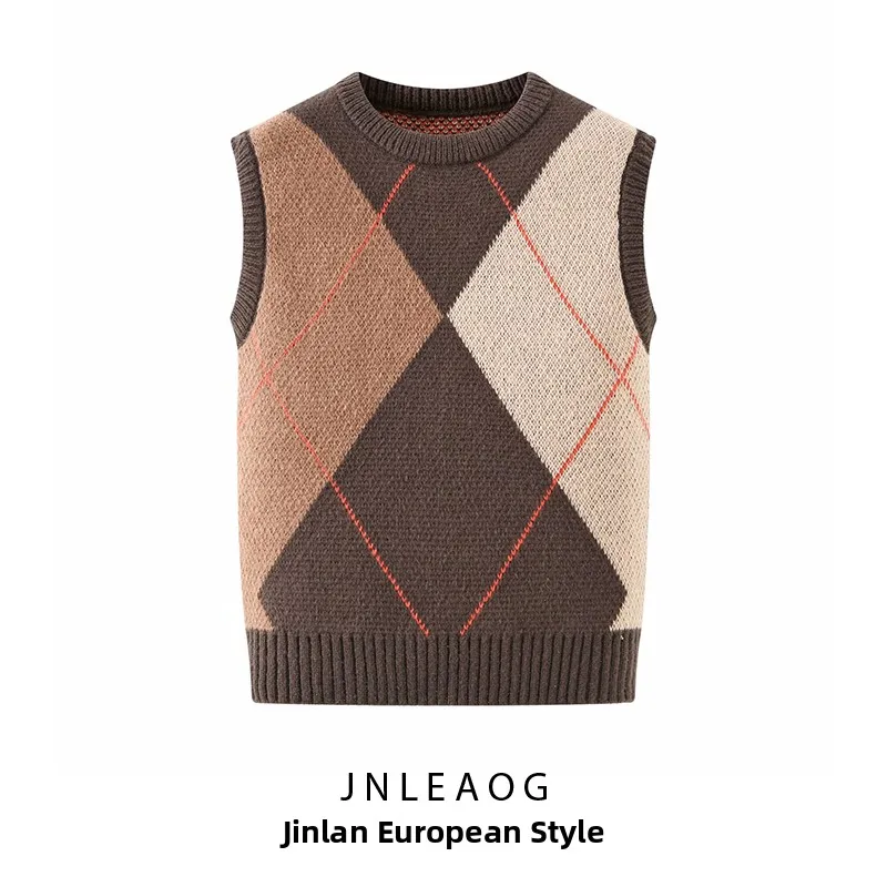 

JNLEAOG Faionable Knitted Vest Autumn New Arrival Women's Clothing Design e Pattern Embroidery Sli All-Match