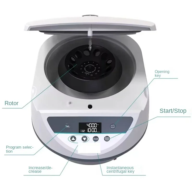 Blutzentrifuge PRP, variable Geschwindigkeit, digitales medizinisches Labor, 5000 U/min, 6 x 15 ml Tube, 220 V, 3074 x g