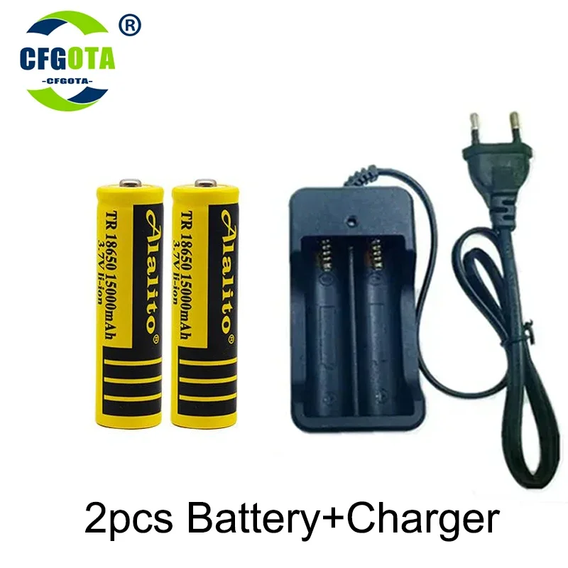 100% Original 18650 15000mAh 20A discharge INR18650 35E  18650 battery Li-ion 3.7v rechargable Battery+charger