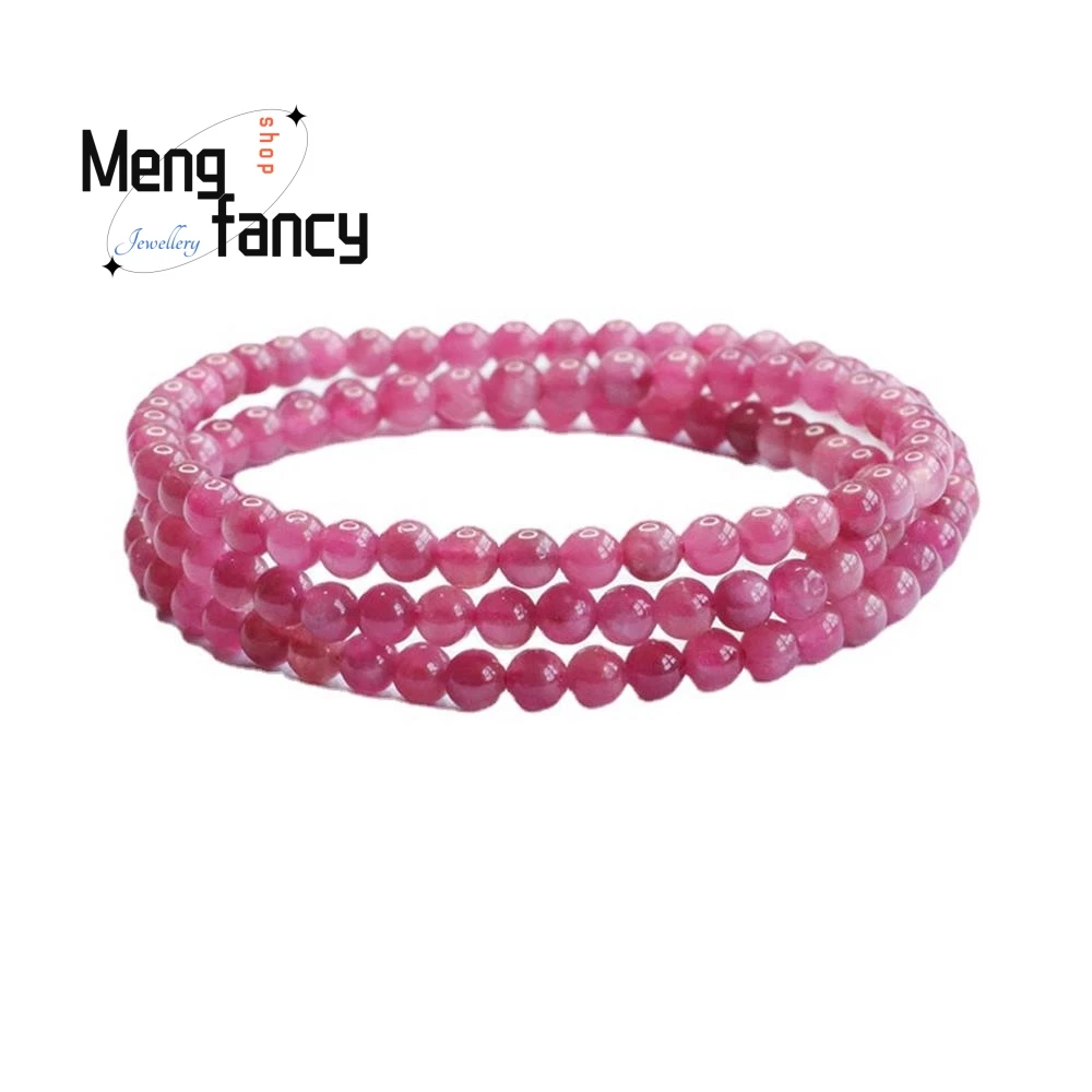 Pulsera de turmalina Natural, brazalete elegante y Simple de alta calidad, cristal rojo completo brasileño, joyería de moda Popular