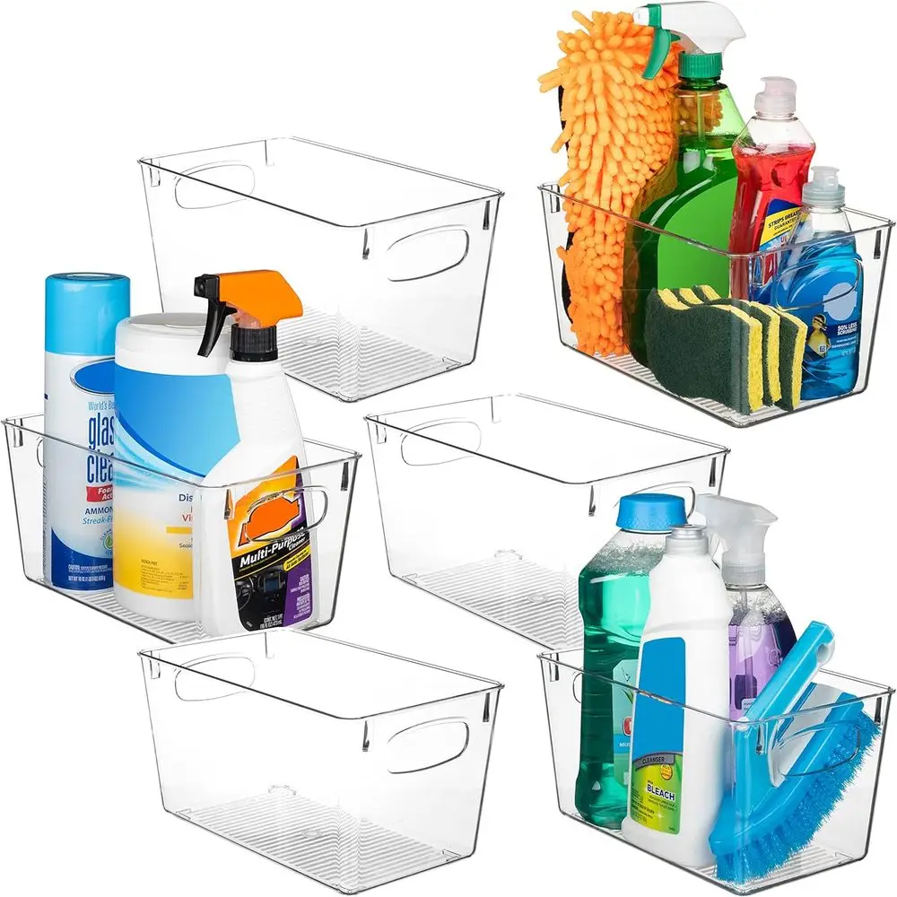 

Kitchen Organization and Storage: Clear Plastic Bins for Pantry and Fridge