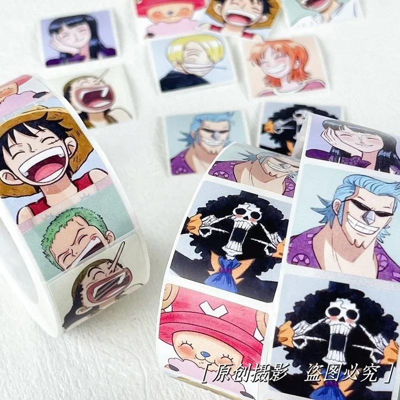 One Piece 500 Pieces Creative Stickers Toy Luffy Law Zoro Chopper Sanji Nami Robin Brook Decorative Wall Sticker Kids Gifts