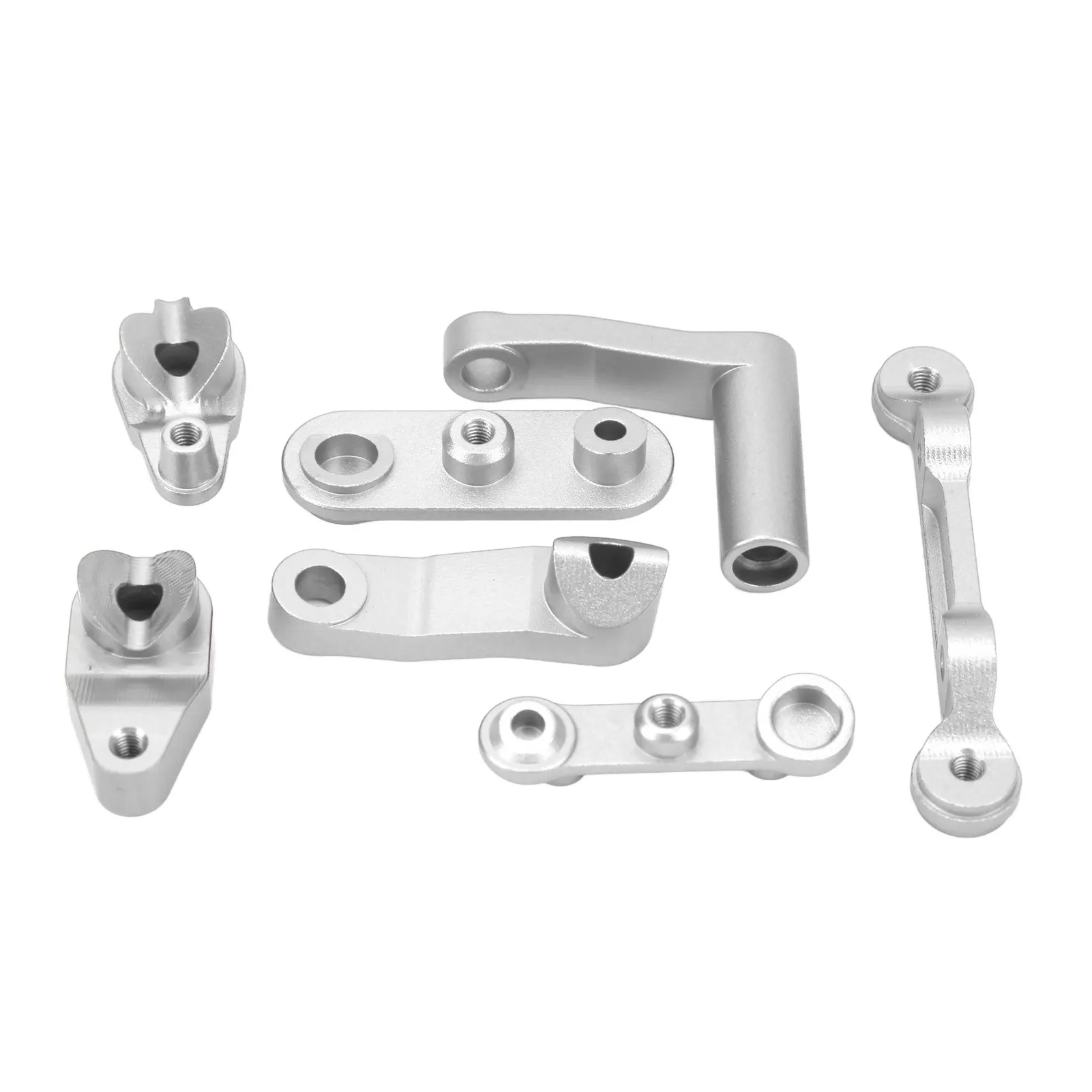 Ensemble de direction RC en métal de qualité supérieure, pièce de mise à niveau en alliage d'aluminium, ensemble de manivelle de direction RC pour voitures LOSI Baja Rey Rock Rey 1/10 RC