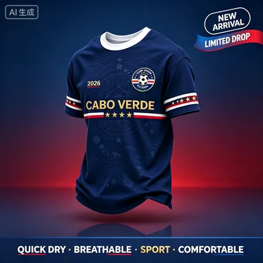2026 Cape Verde Football Team Jersey Men's Short Sleeve 3D Printed T-Shirt Sport Shirt Full Pattern WT-Shirt Top Harajuku