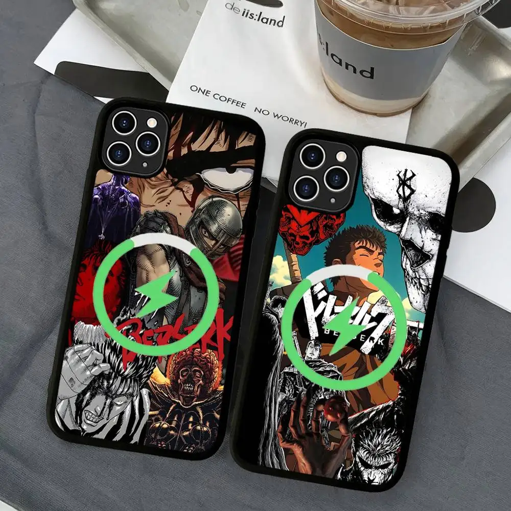 Berserk Cool Anime Phone Case Magnetic Case For IPhone 16 14 13 12 11 15 Pro Max Plus For Magsafe Wireless Charge Cover