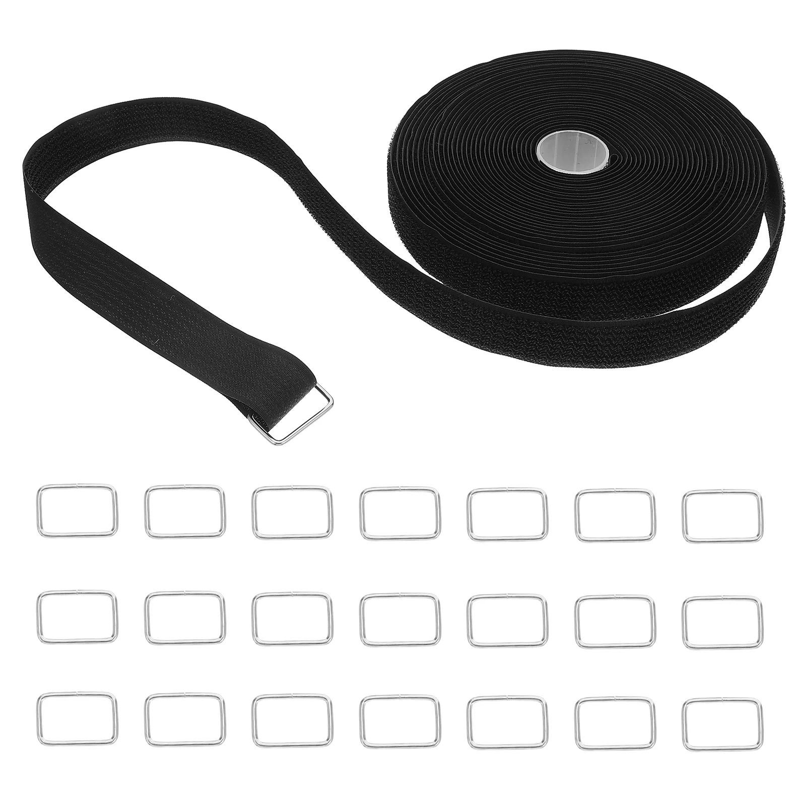 

1 set Adjustable Cable Straps 10M Black Reusable Nylon Hook Loop Fastening Ties 2.5Cm Wide With 50 Buckles Cord Organizer Wire