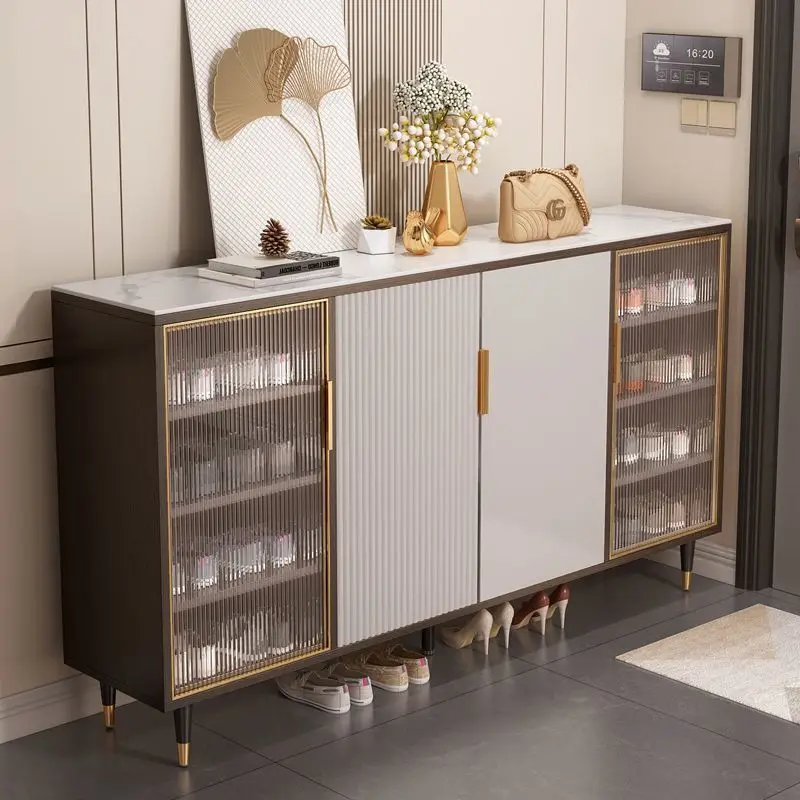 

Rock board shoe cabinet, light luxury entrance, large capacity entrance, wall facing, simple storage cabinet