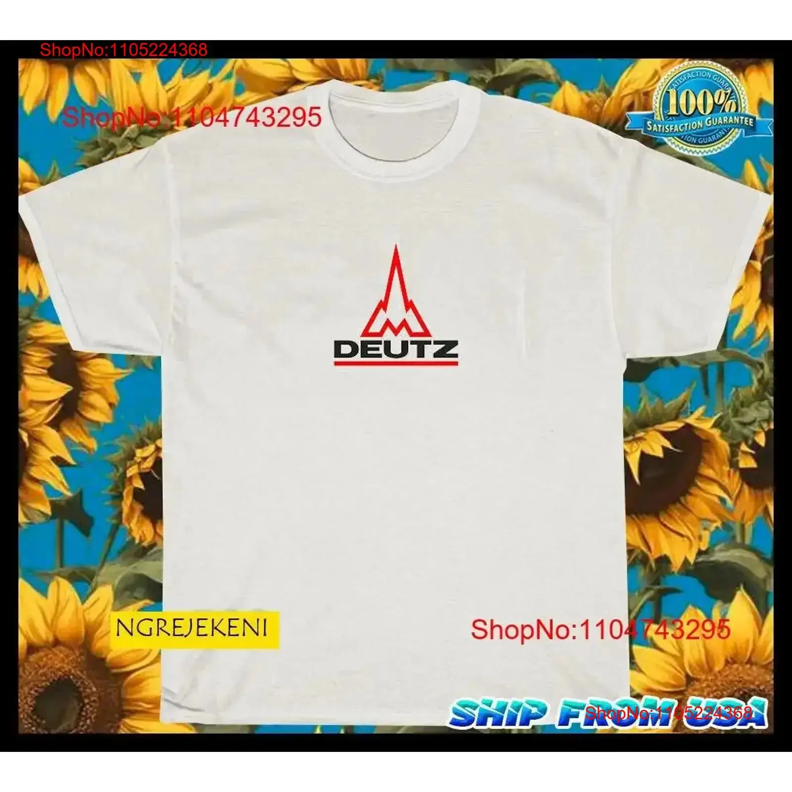 

New DEUTZ air cooled Logo american funny T Shirt SIZE S 5XL vintage Washed Casual graphic fashion streetwear Comfortable