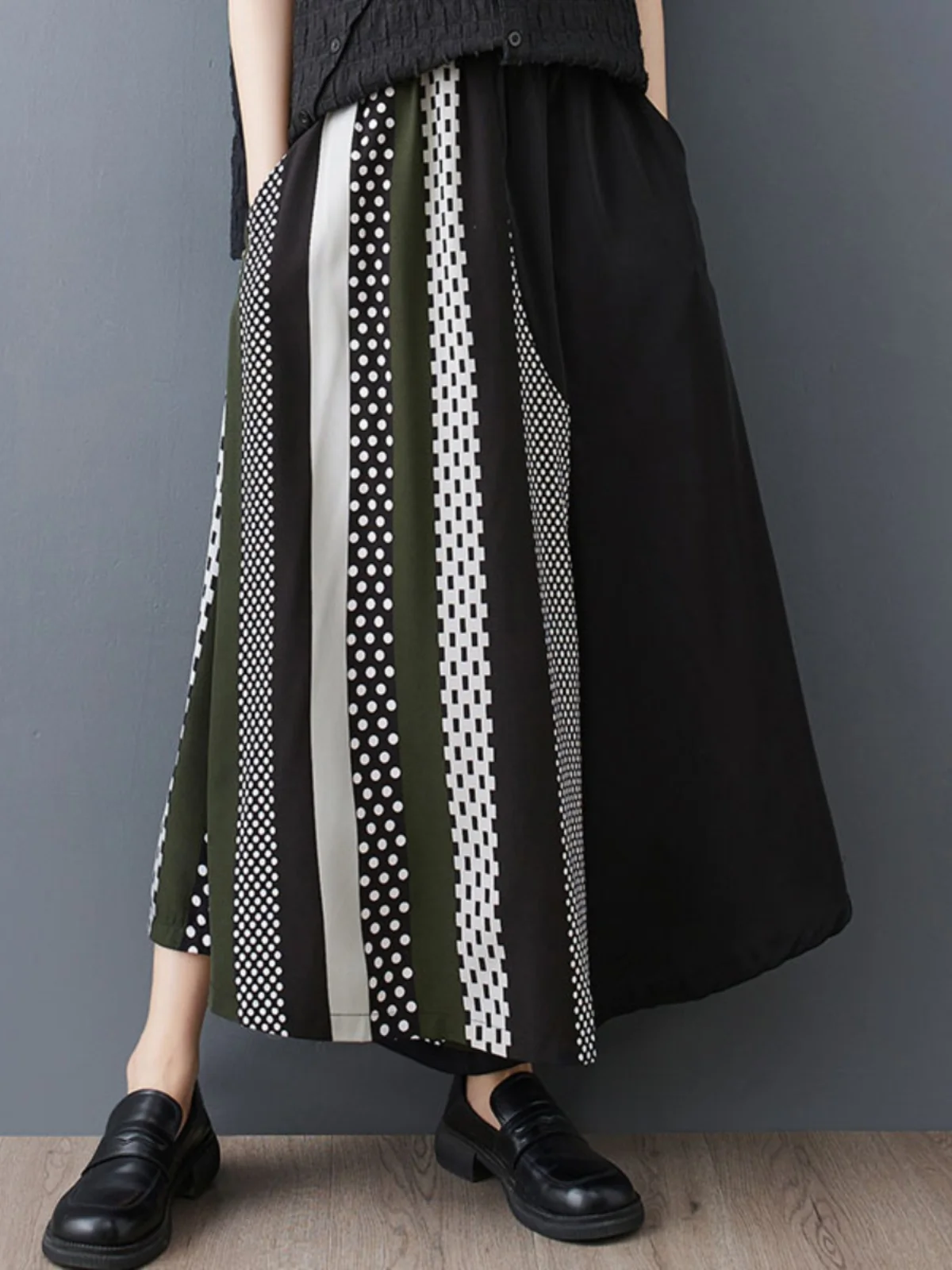 

Широкие брюки с высокой талией и принтом больших размеров, цветные блузки, повседневные брюки для женщин, облегающие брюки с девятью точками, цветочный принт