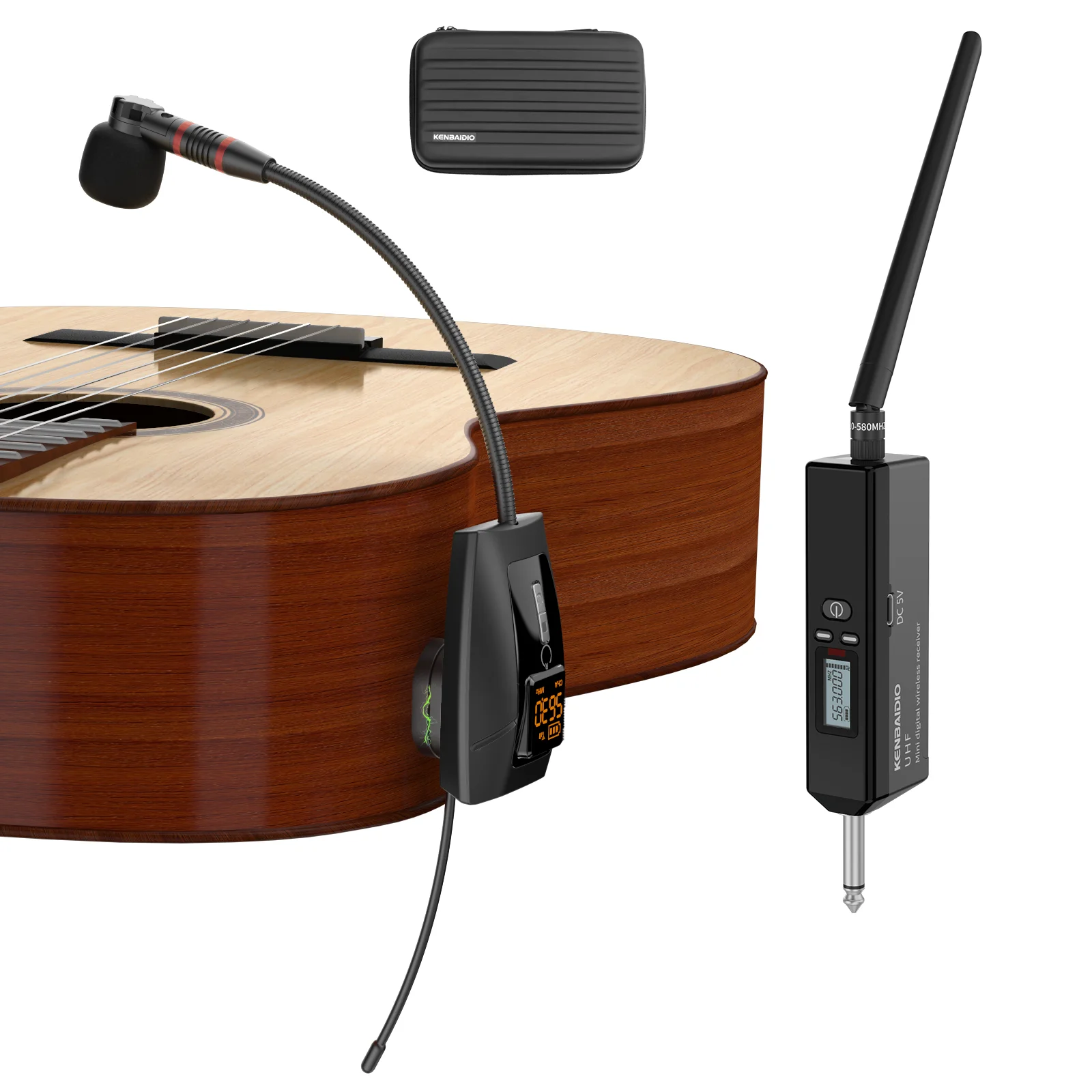 KENBAIDIO U-750 UHF Wireless Instrument Microphone for Guitar Violin Cello with Detachable Magnetic Clip for Performances