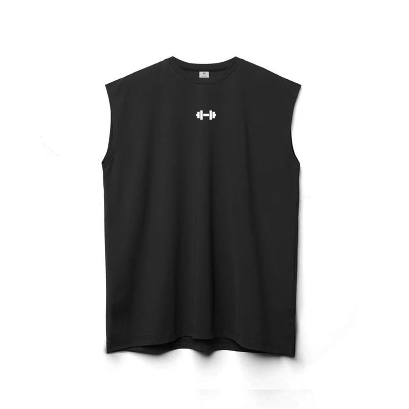 Men Summer Fitness Breathable Printed O-neck Stringer Singlets Outdoor Exercise Sleeveless T-shirt