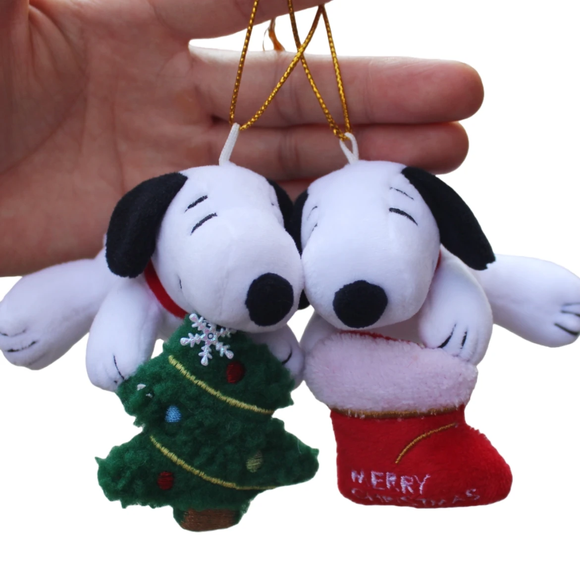 

24piece 10CM Peanuts Christmas Snoopy Plush pendant toys Christmas tree ornament toys snoopy Xmas Tree Hanging TOYS