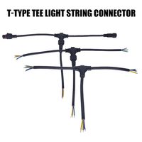 T-Type Waterproof Connector Tee Outdoor Light String 2 pin 3 pin 4 pin 0.75 Square Wire Connector Line Lighting Connect Cable