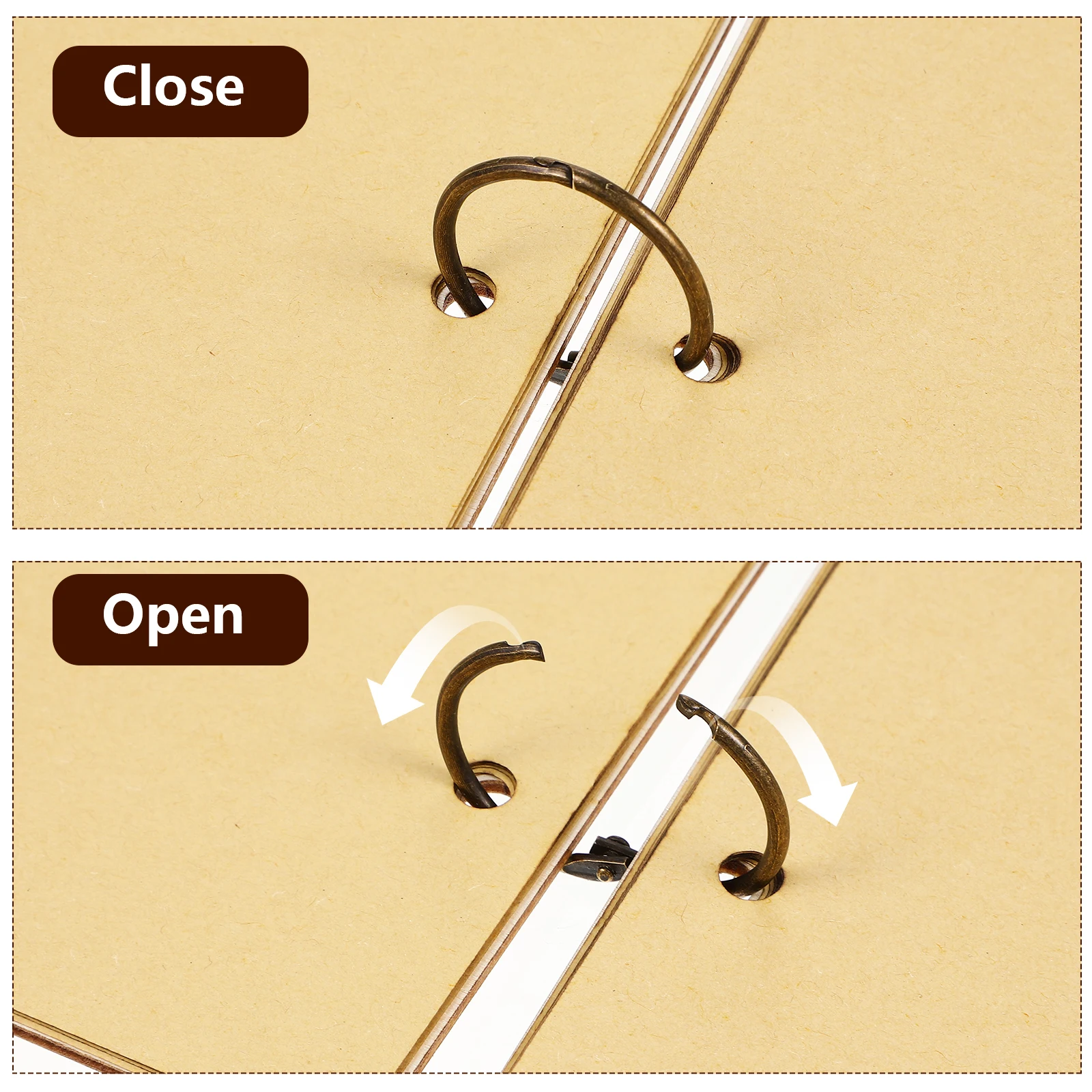 

2 pcs Wedding Guest Book Album Memory Keepsake Sign In Book Wooden Hard Cover Detachable Metal Ring Bridal Shower Reception