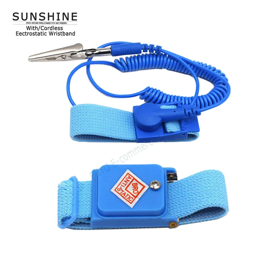 Anti-Static สร้อยข้อมือ SUNSHINE Strong ความต้านทานไร้สายแบบมีสายสายรัดข้อมือ Conductive ทรายซ่อมเครื่องมือป้องกัน