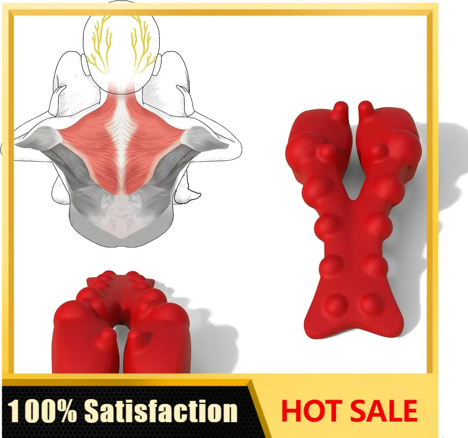 Trapezius Massager, Neck, Shoulder & Upper Back Pain Relief Manual Massager - Trigger Point Tool for Trapezius Tightness
