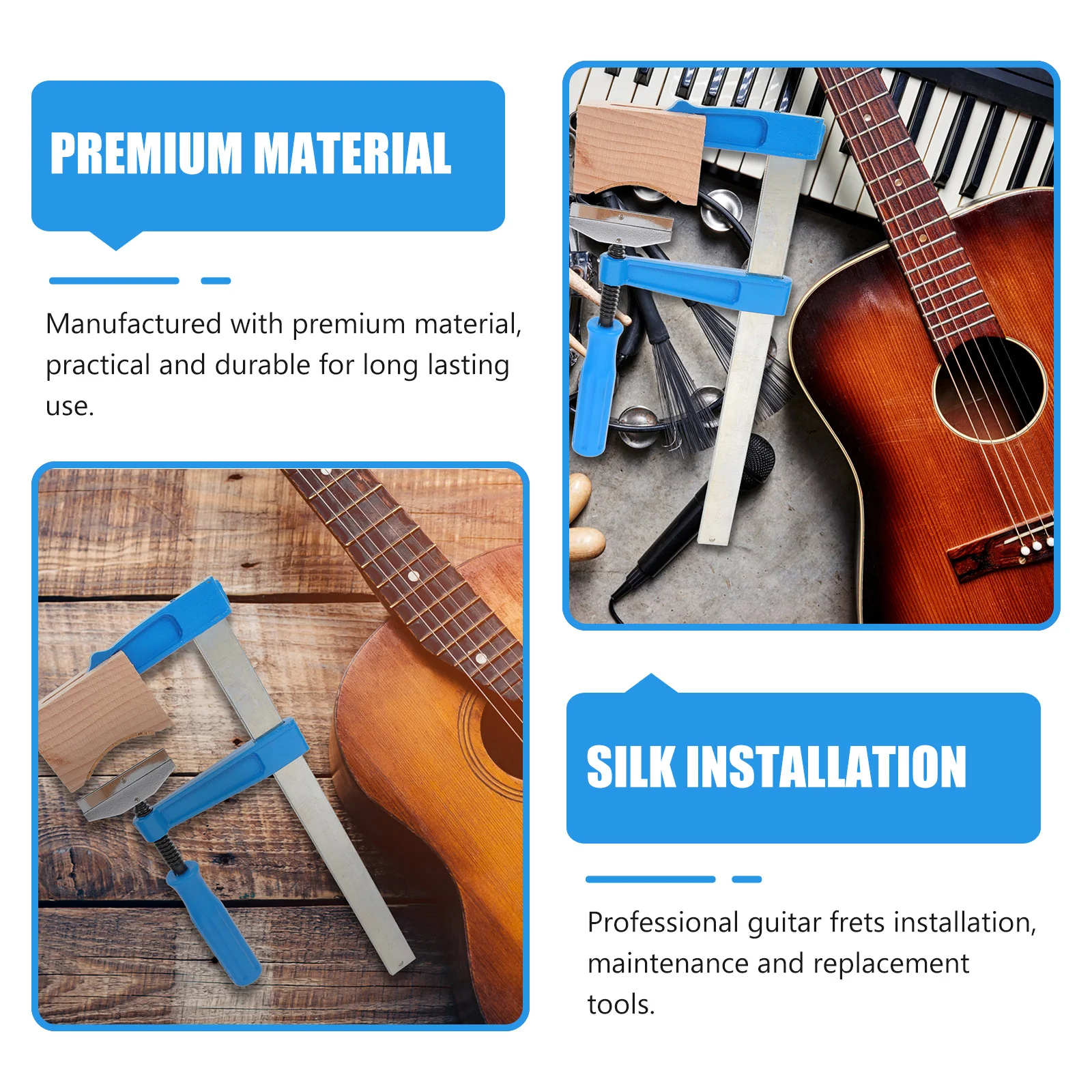 

1 set 1 Set Guitar Fret Mounting Tool Accessory High-End Durable Frets Installation Maintenance Replacement Practical Grip Fret