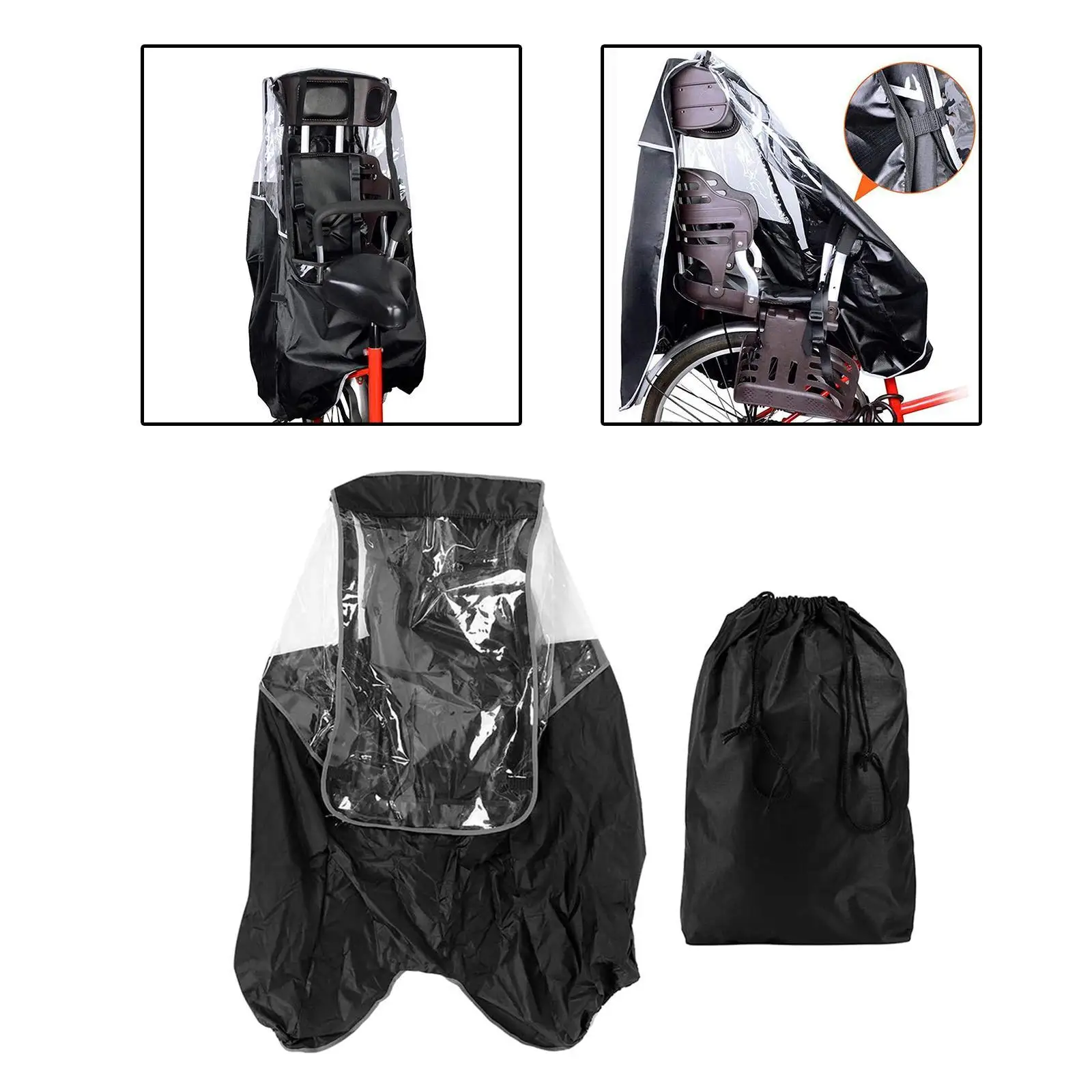 Bicycle Rain Poncho Rainwear Transparent Face Shield Full Body Bike Rain Cape Cycling Raincoat for Mens Womens Cyclists