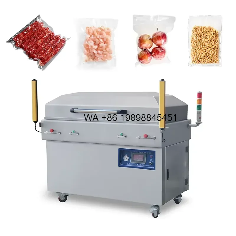 Wmwmnu High Efficiency Single Chamber Automatic Lid Opening Vacuum Packaging for Industrial Meat and Seafood