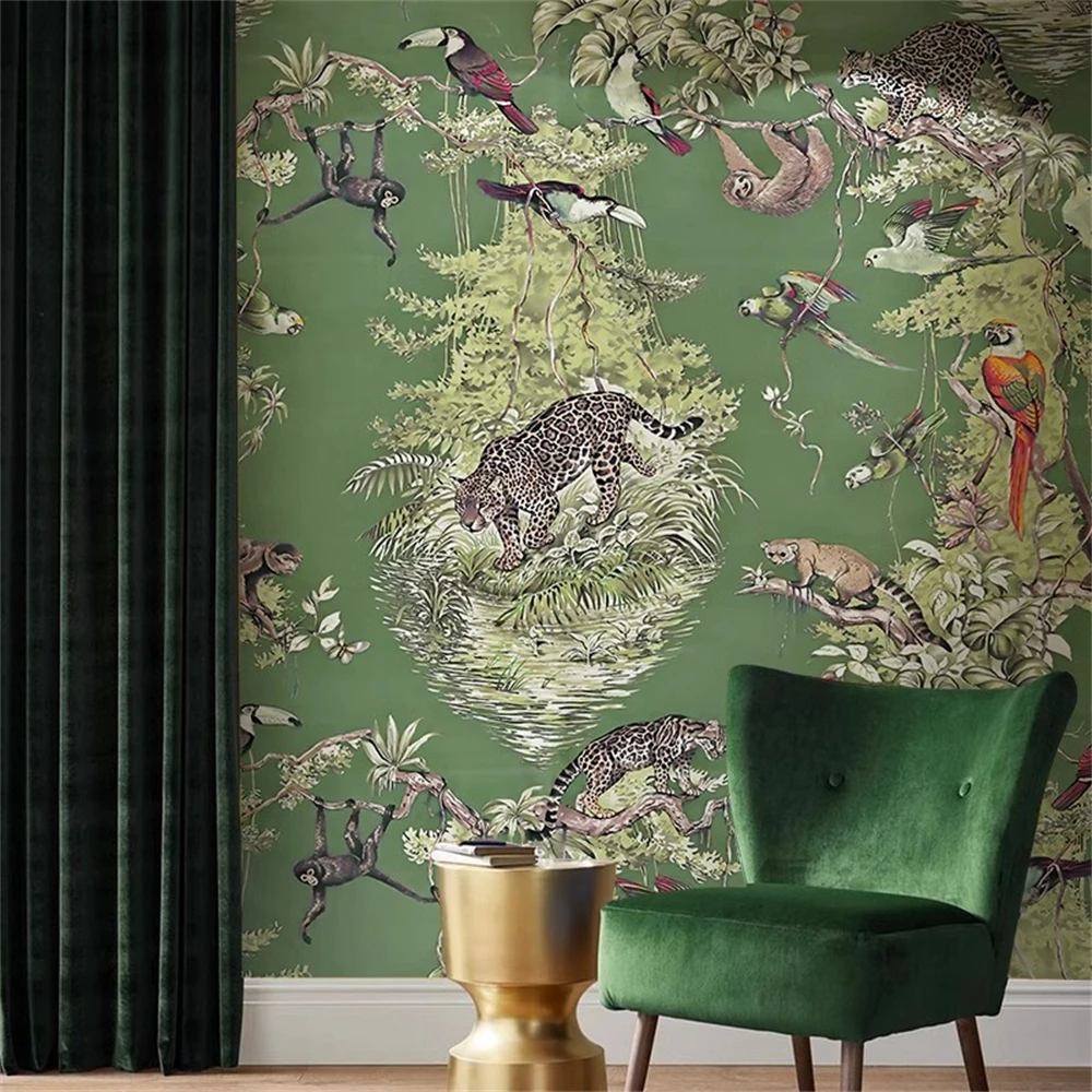 

Custom papel de parede 3d Southeast Asia animal plant Mural wall papers Home Decor Living Room Bedroom Tapestry photo wallpaper